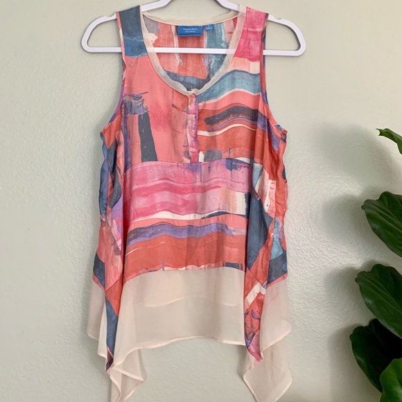 vera wang sleeveless tops